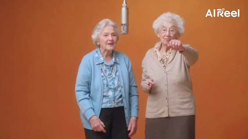 A pair of grandmothers owning the orange set