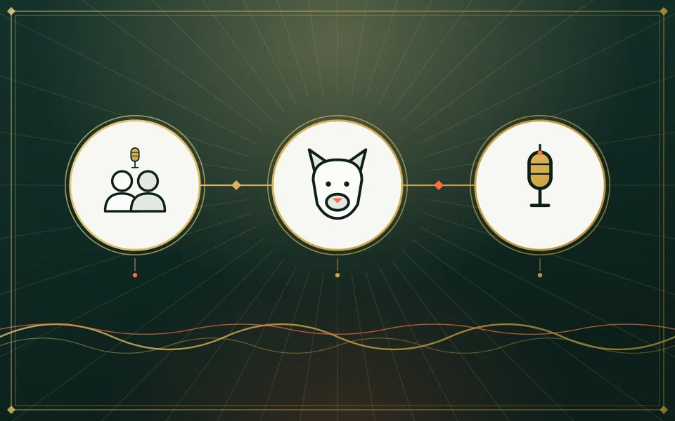 Illustration: hands hold a clear, front-facing photograph of a French bulldog.