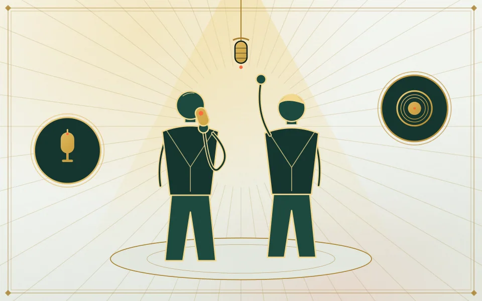 AI editorial illustration: Soft music, no words.